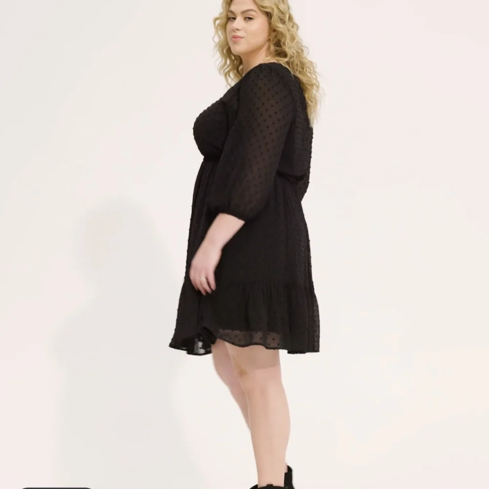 Torrid Black Clip Dot Mini Dress, NWOT, Size 1X - Picture 6 of 7